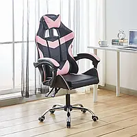 Кресло геймерское Bonro BN-810 розовое удобное качественное поворотное игровое комфортное качественное