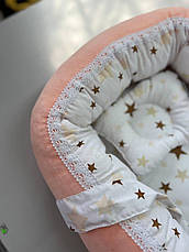Люлька-переноска для новонароджених м'яка з бортиками ТМ Лежебока, Абрикосового кольору, фото 3