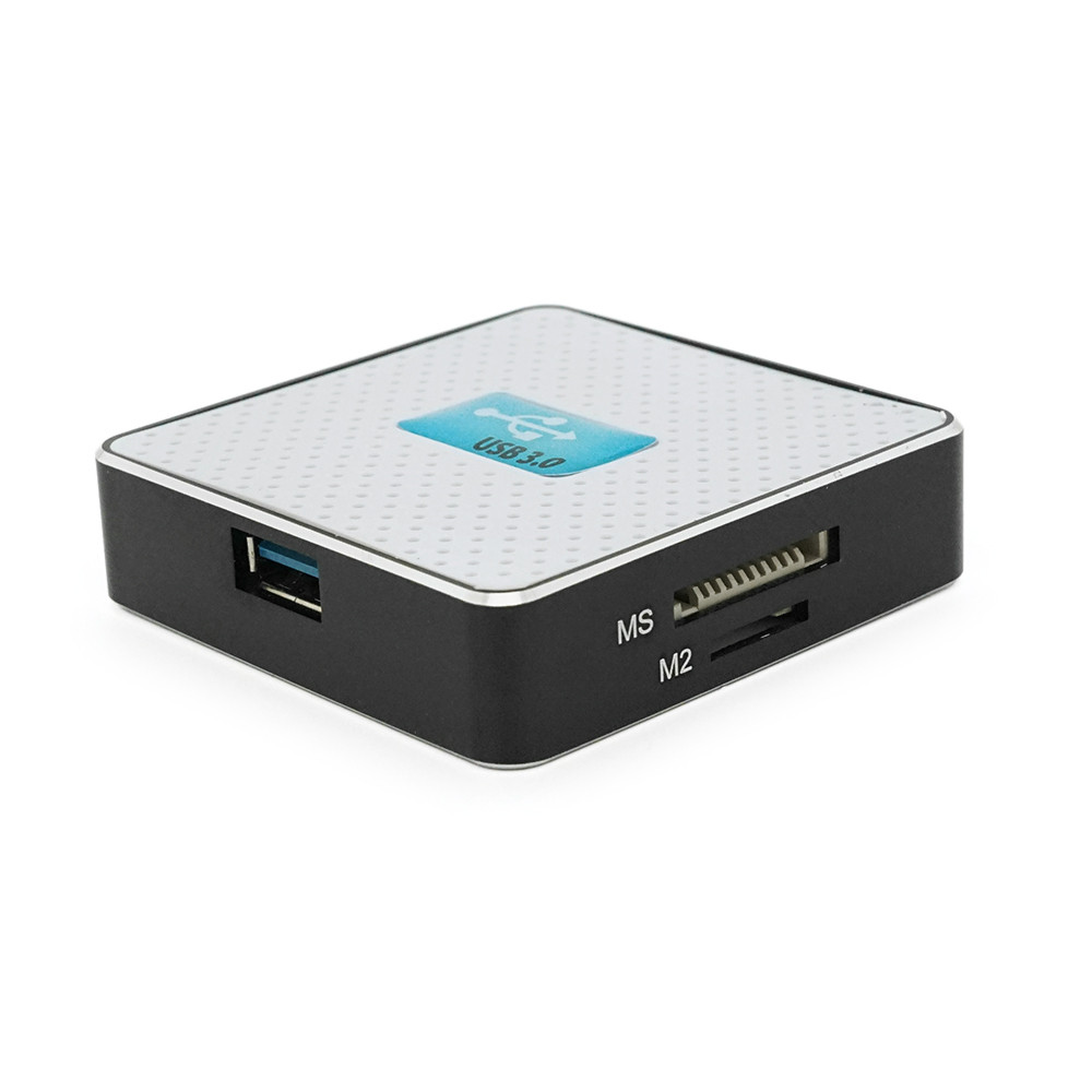 DR Кардридер універсальний USB 3.0 HDH-939 SD/MMC/MS/TF/M2, USB2.0, White, Бірстер, фото 1