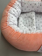 Люлька-переноска для новонароджених м'яка з бортиками ТМ Лежебока, Абрикосового кольору, фото 2