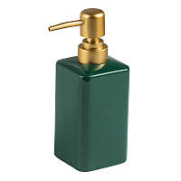 Диспенсер для жидкого мыла из керамики емкость 320 мл, пресс-бутылка для лосьона в ванную комнату, Зеленый