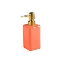 Диспенсер для жидкого мыла из керамики емкость 320 мл, пресс-бутылка для лосьона в ванную комнату, Розовый