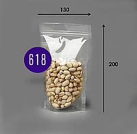 Пакет на 100 грамм с застежкой 130*200 Дой пак прозрачный с замком зип лок для кофе чая (100 шт/уп)