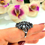 Срібна каблучка у формі квітки, фото 4