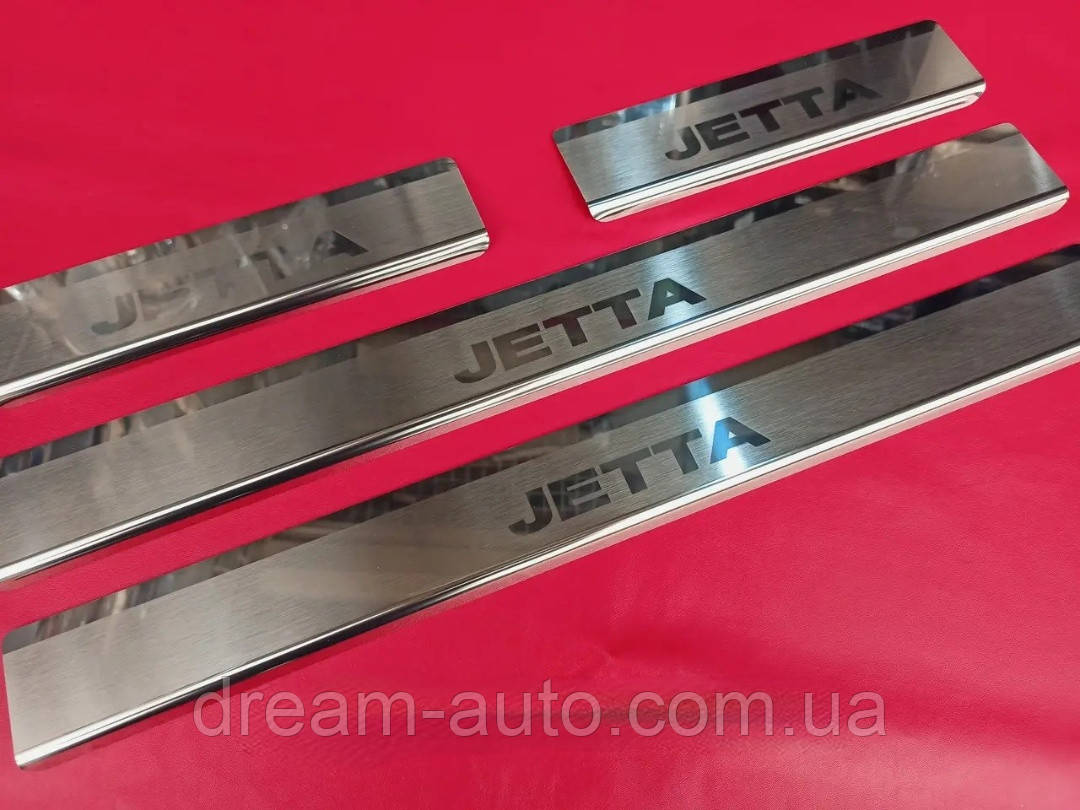 Накладки на пороги преміум Volkswagen Jetta 7 2018+, фото 1