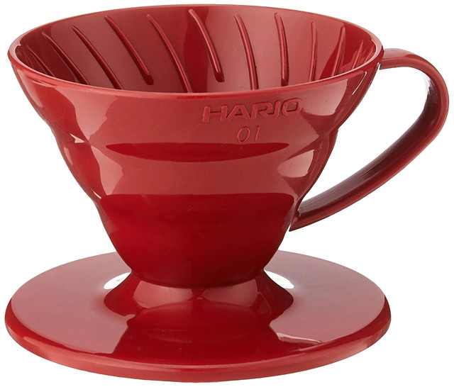 купить Пуровер Hario V60 01 красный пластик, недорогой качественный пуровер из полипропилена