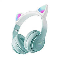 Бездротові навушники Котячі вушка Bluetooth STN-28 PRO CAT Ментолові