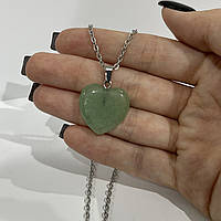 Натуральный камень Нефрит кулон в форме сердечка на цепочке - оригинальный подарок девушке