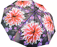 Женский зонт полуавтомат на 10 спиц от SL, розовые георгины, 0471-1 Топ