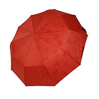 Женский зонт полуавтомат на 10 спиц Bellisimo "Flower land", проявка, красный цвет, 0461-6 Топ