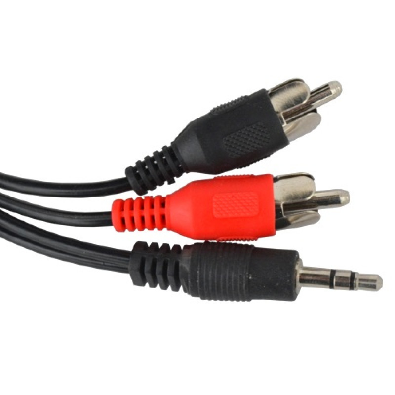 Шнур 3.5 jack — 2 RCA (тюльпани) AUDIO 1.2 метра