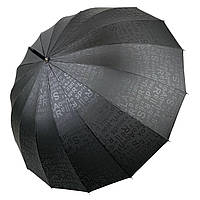 Женский зонт-трость с принтом букв, полуавтомат от фирмы Toprain, черный, 01006-8 Топ