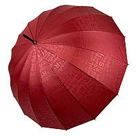 Женский зонт-трость с принтом букв, полуавтомат от фирмы Toprain, бордовый, 01006-9 Топ