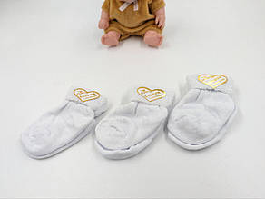 Дитячі шкарпетки, махрові шкарпетки Eslayn для хлопчиків та дівчат однотонні з відворотом. Розмір 0. Білі 12 пар/уп