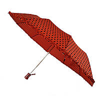 Женский зонт полуавтомат в горошек с рюшей SL, красный, 033057-1 Топ