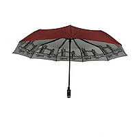 Автоматический женский зонт с серебристым напылением от Flagman-TheBest, модель "Mona", бордовый, 0714-6 Топ