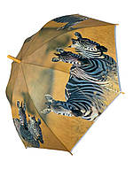 Женский зонт-трость полуавтомат с желтой ручкой от SWIFTS с зеброй, 0335-3 Топ