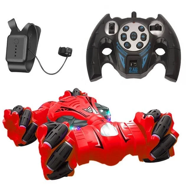 Трюкова Дрифт Машинка 26 см. YL-51 Красная з керуванням від руки та пультом Р/К, світяться колеса, музика