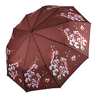 Женский зонт полуавтомат с орхидеями от TheBest-Flagman, коричневый, 0733-2 Топ
