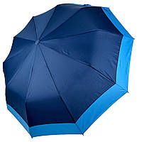 Складной зонт полуавтомат с полоской по краю от Bellissimo, антиветер, цвет синий 019308-6 Топ