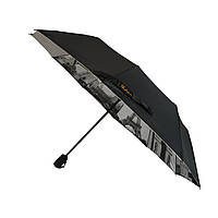 Женский зонт полуавтомат Bellissimo с узором изнутри и тефлоновой пропиткой, черный, 018315-1 Топ