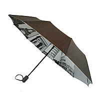 Женский зонт полуавтомат Bellissimo с узором изнутри и тефлоновой пропиткой, серый, 018315-11 Топ