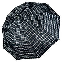 Стильный зонт полуавтомат в клетку от Bellissimo, с черной ручкой, М0532-4 Топ