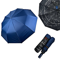 Зонт полуавтомат однотонный "Звездное небо" от Bellissimo, темно-синий, 019302-10 Топ