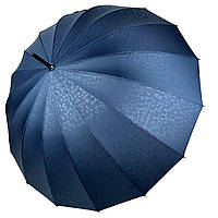 Женский зонт-трость на 16 спиц с принтом букв, полуавтомат от фирмы Toprain, темно-синий, 01006-11 Топ