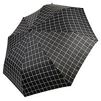 Женский зонт полуавтомат Toprain на 8 спиц в клетку, черный, 02023-6 Топ