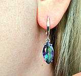 Містик каміння срібні сережки із золотом, фото 3