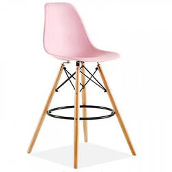 Стілець барний високий Тауер Вуд, СДМ-Груп ніжки бук, колір рожевий