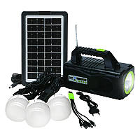 Фонарь Digital Light Kit 34 LED WXH-9013B, Многофункциональный, Солнечная Панель, 3 Лампочки, FM