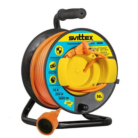 Подовжувачі SVITTEX на котушці з виносною розеткою