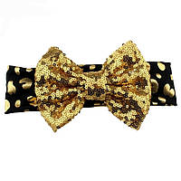 Дитяча пов'язка на голову з бантом one size леопардовий