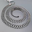 Масивна чоловіча срібна цепочка Фараон / Трактор. Ланцюг на шею срібло товстий широкий 1 см. Довжина 60 см, фото 7