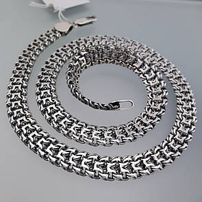 Масивна срібна цепочка чоловіча Фараон / Трактор. Ланцюг на шию срібло товстий широкий 10 мм 55 см