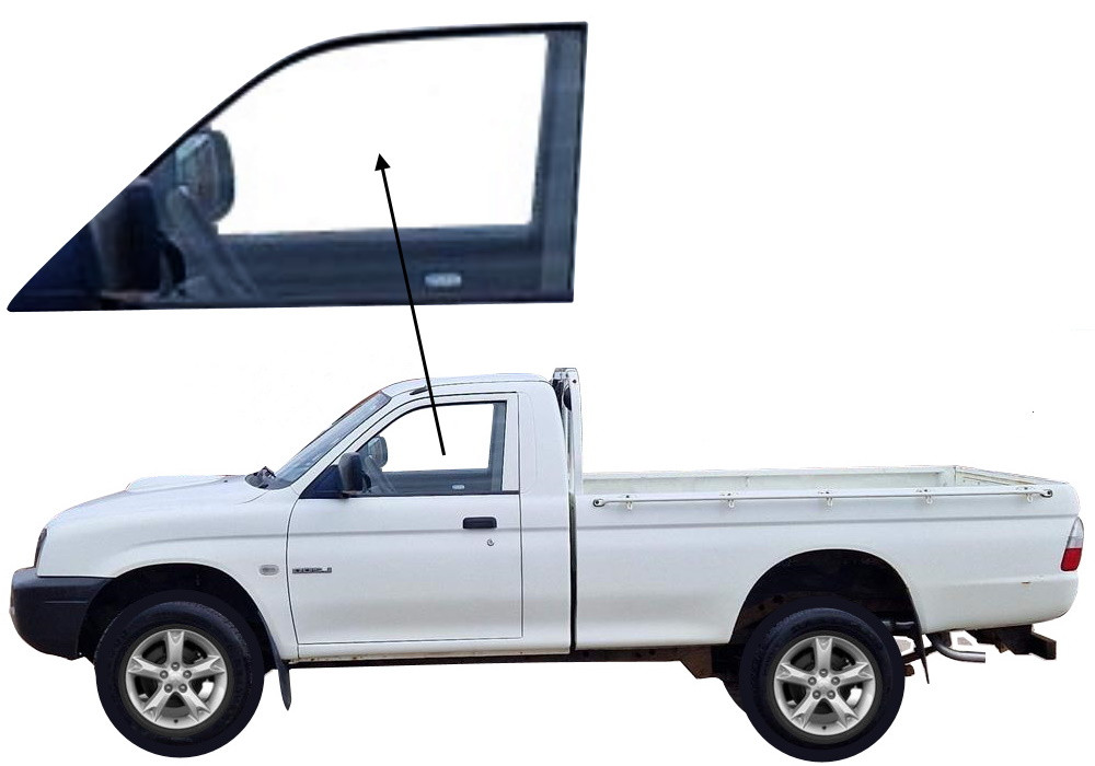 Бічне скло Mitsubishi L200 1996-2006 2d передніх дверей ліве, фото 1