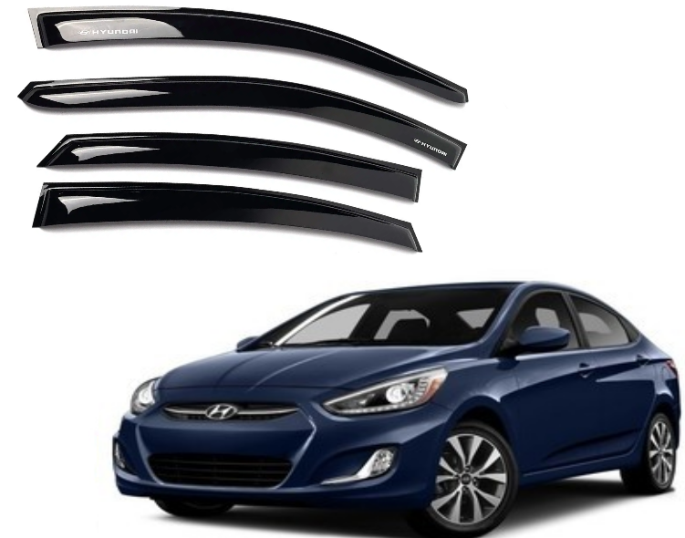 Дефлектори вікон вітровики для Hyundai Accent Solaris 2010-2017 Скотч 3М