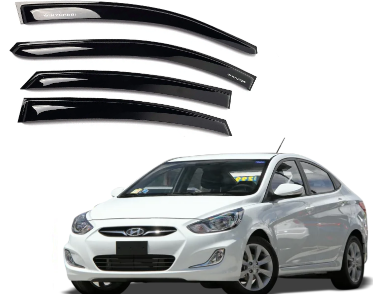 Дефлектори вікон вітровики для Hyundai Accent Solaris 2010-2017 Скотч