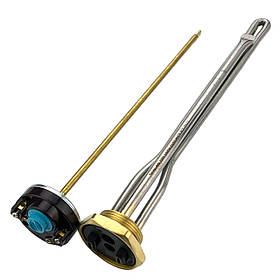 Тен 1000вт з терморегулятором для чавунної батареї, радіатора (1¼" праве різьблення)