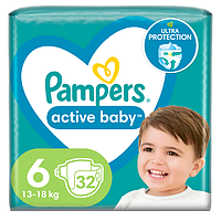 Підгузники Pamper's Act Baby Extra Large 6 (13 -18кг) 32шт