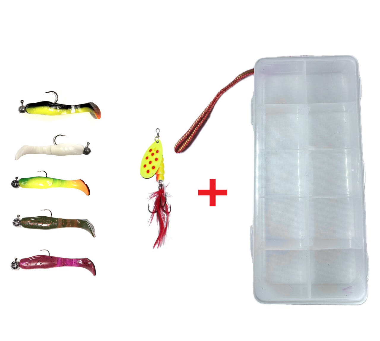 Снасті на щуку Оснащений силікон + блешня в коробці!