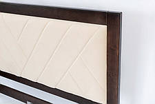 Ліжко двоспальне з м'яким наголов'ям із масиву сосни АКСІОМА, Мікс меблі, колір горіх, фото 5