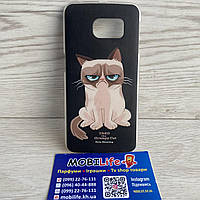Чехол пластиковый Samsung S6 Edge кот / чехол на samsung G925 /