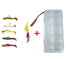 Набір на щуку Оснащений силікон з блешнею в коробці!