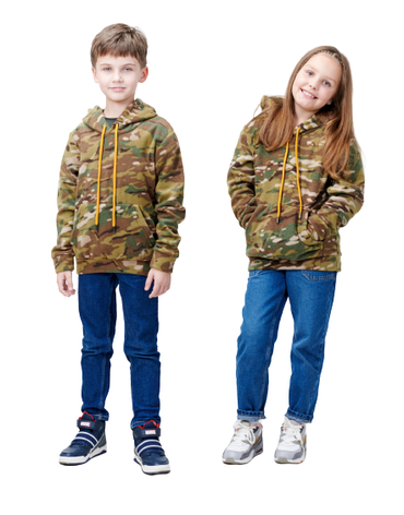 Худі дитяча флісова ARMY KIDS камуфляж Мультикам, фото 1