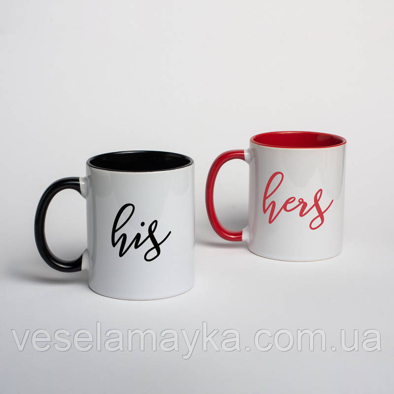 Набір чашок "Для пары", англійська, 330 мл, фото 1