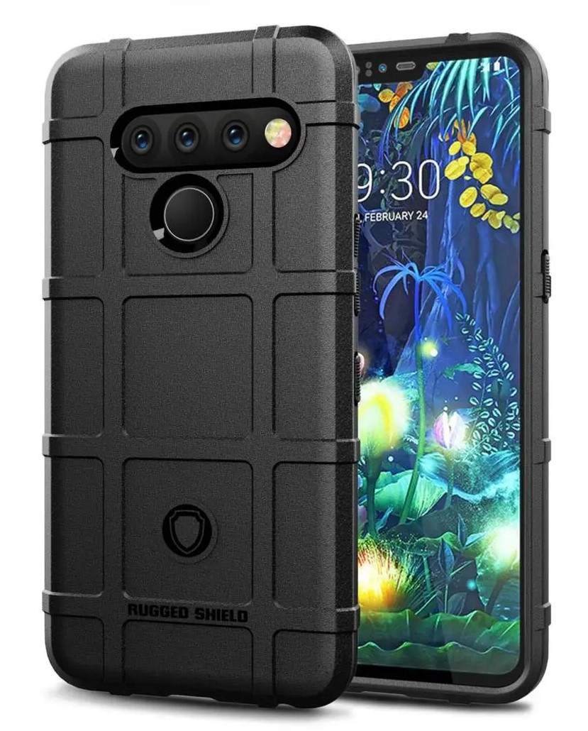 Протиударний чохол бампер Rugged Shield для LG G8s чорний силіконовий