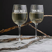Тор! Бокалы для вина парные "Double Trouble", англійська, Крафтова коробка